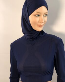 Brassière hijab respirante manche longue marine
