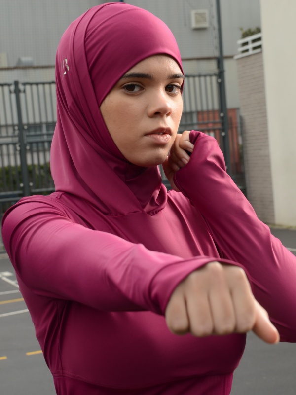 Brassière hijab Lycra Xtra Life sport lie de vin