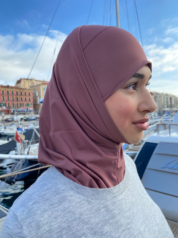 Hijab 2 pièces Lycra irisé foncé