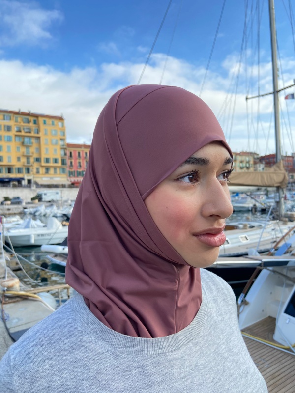 Hijab 2 pièces Lycra irisé foncé