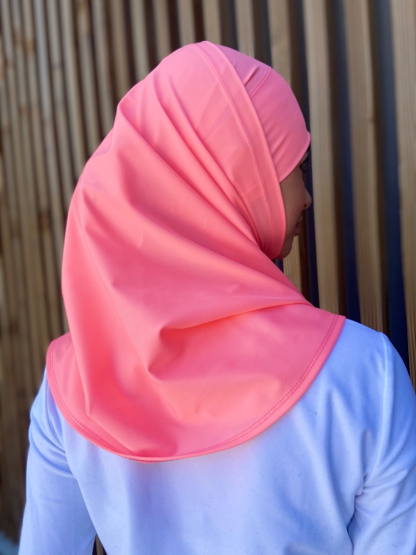 Hijab 2 pièces Lycra Extra Life recyclé rose fluo