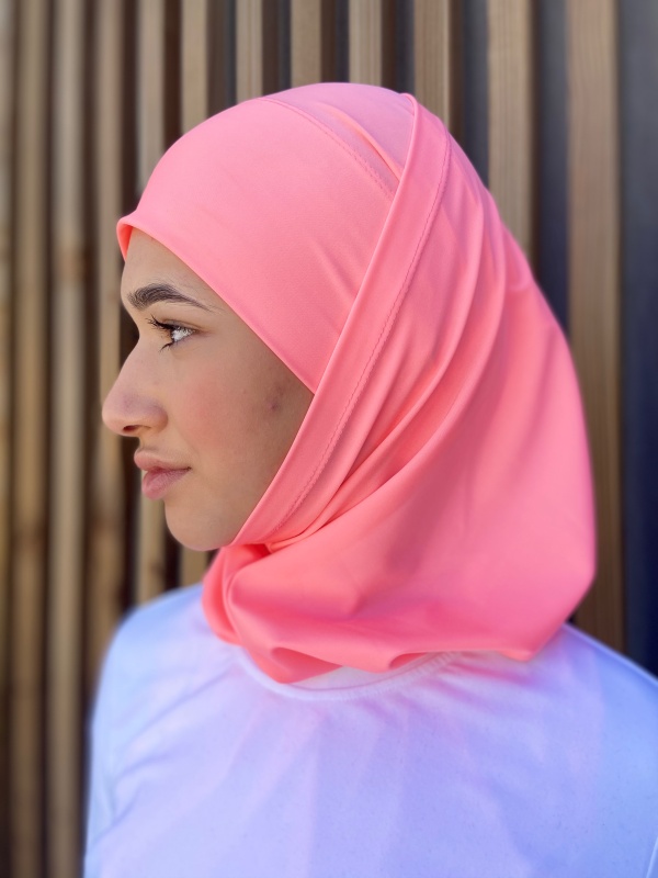 Hijab 2 pièces Lycra Extra Life recyclé rose fluo