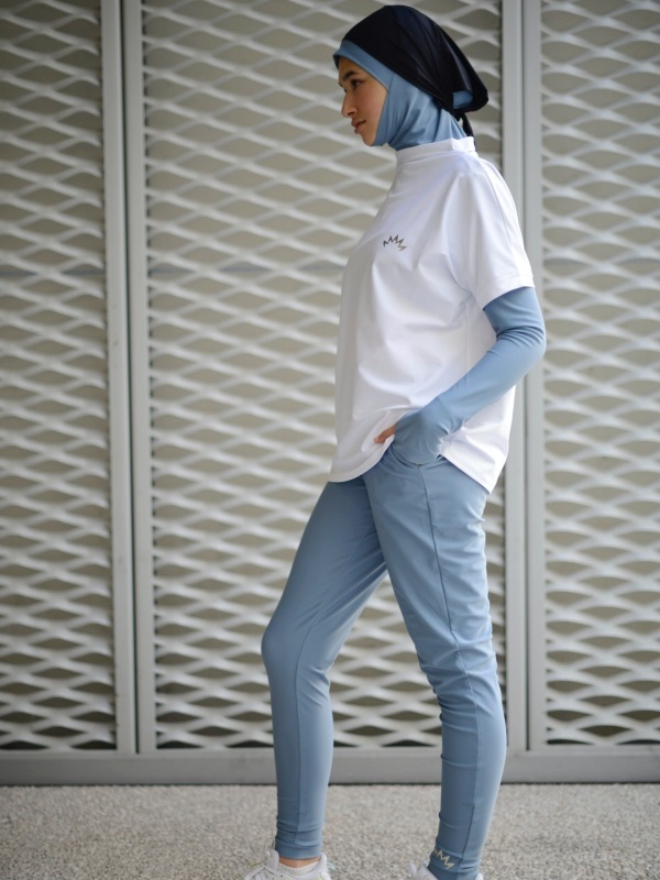 Pantalon Pacha sport Lycra bleu grisé