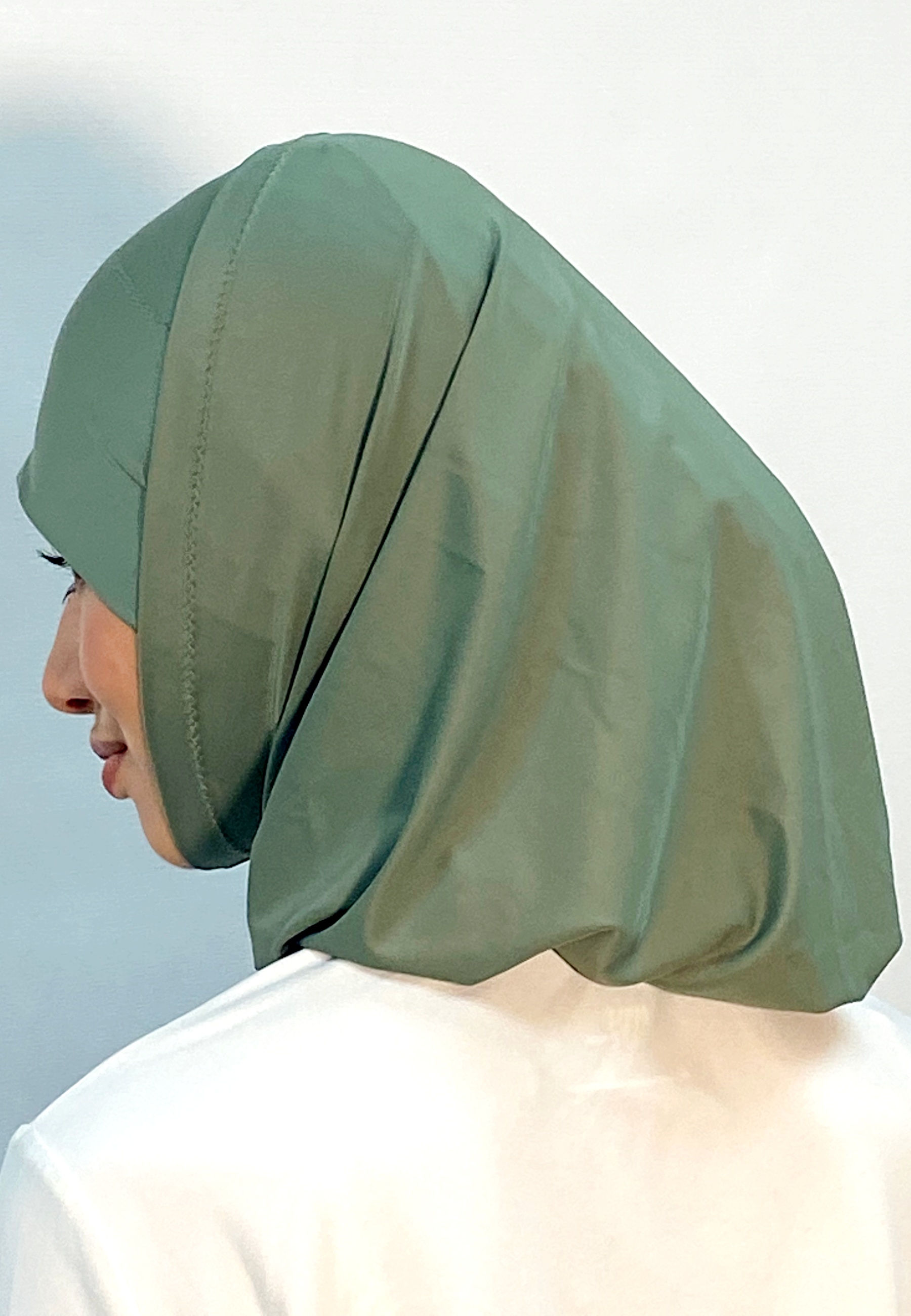 Hijab 2 pièces kaki lycra Xtra life