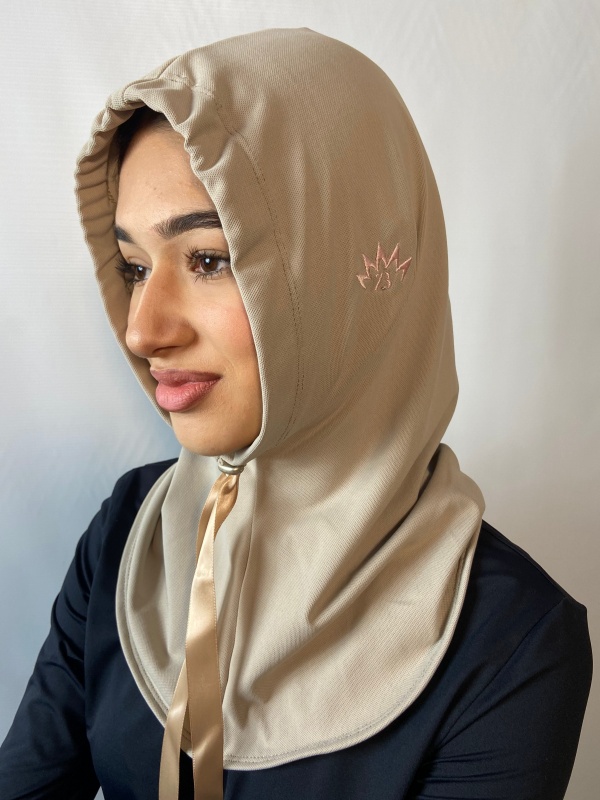 HIJCAP, hijab capuche Lycra piqué beige