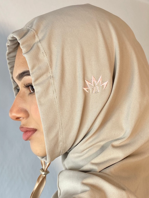 HIJCAP, hijab capuche Lycra piqué beige
